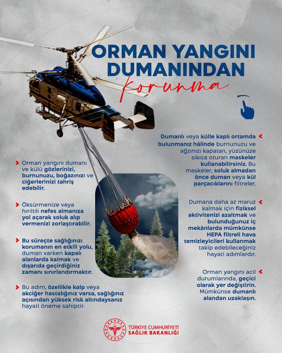 Orman Yangını Dumanından Korunmak için Sağlık Bakanlığı Uyarıları