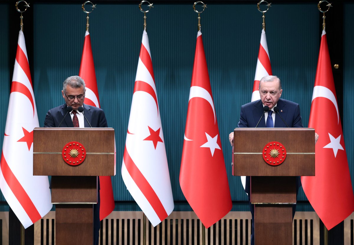 Cumhurbaşkanı Erdoğan ve KKTC Cumhurbaşkanı Erhürman Ortak Basın Toplantısı Düzenledi